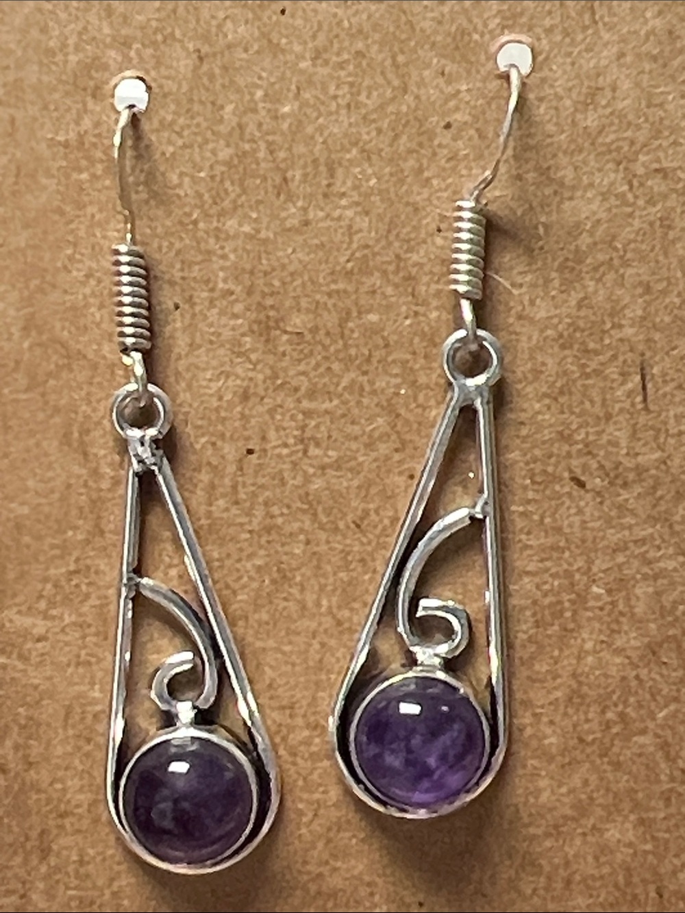 Teardrop Amethyst Dangle Earrings